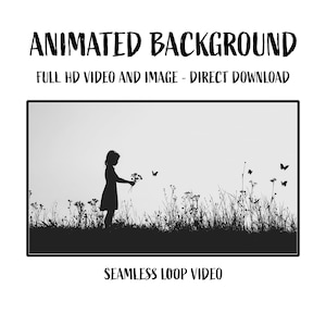 Blomflicka och fjärilar HD-animationsvideo loop skrivbordsunderlägg