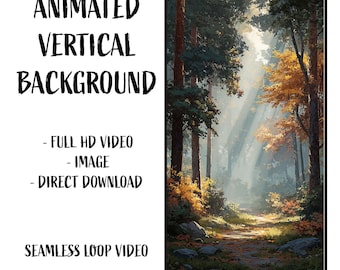 Autumn Forest Nature Animated HD Video Loop and JPG Background for Phones