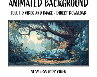 Animated Cozy Jungle Couch Atmospheric Nature HD Background