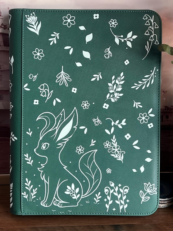 Leafeon Inspired Pokémon TCG Binder | Vegan Leather Card Storage