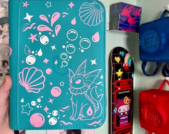 Handmade Vaporeon-Inspired TCG Card Binder | Holds 288 Cards | One-of-a-Kind Collector’s Piece