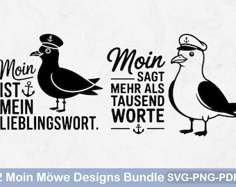 Paquete SVG de Moin Seagull / Refrán del norte alemán (Descarga digital)