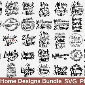 35 Home Designs Bundle SVG PNG | German Home Quotes | Welcome & Home Sweet Home | Door Sign SVG | 4000x4000