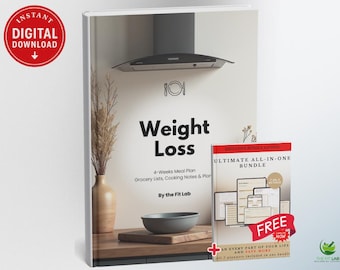 4-Week Weight Loss Meal Plan + Planner Bundle (Digital PDF)