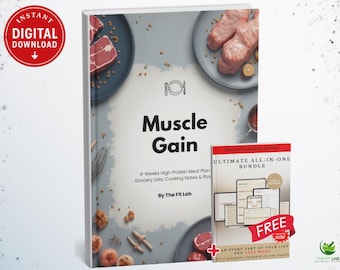 Muscle Gain Meal Plan: 4-Week High Protein Recipes (Printable PDF)