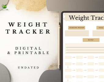 Weight Tracker Template | Weight Loss Progress Log | Printable, Canva & GoodNotes Friendly (Digital PDF)