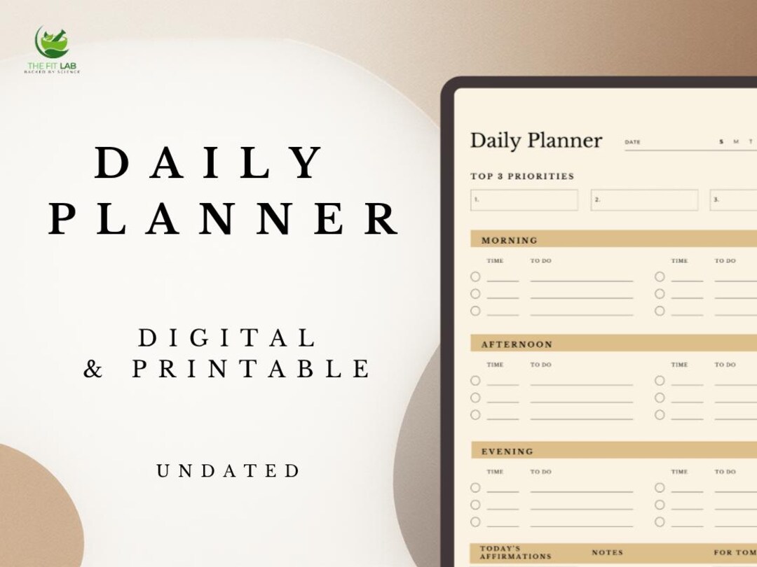 Daily Planner Template | Digital Schedule & Organizer | Printable ...