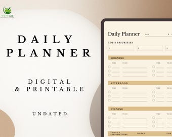 Daily Planner Template | Digital Schedule & Organizer | Printable, Canva and GoodNotes Friendly (Digital PDF)