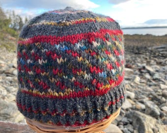 Samband of Iceland Wool Hat Fair Isle Knit Beanie Cap Cream  display picture 1