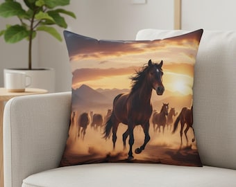 Wild Horse Equestrian Pillow Cover & Insert