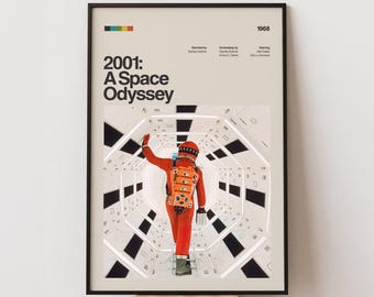 Póster de la película 2001: Una odisea del espacio, impresión cinematográfica minimalista retro