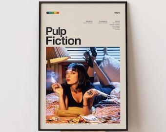 Pulp Fiction Movie Poster, Retro Minimalist Movie Print