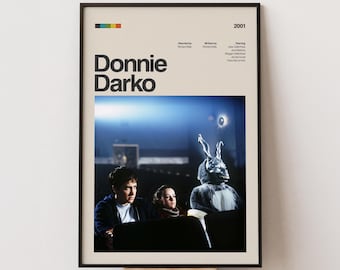 Donnie Darko Movie Poster, Retro Minimalist Movie Print