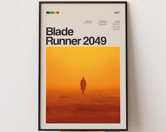 Blade Runner 2049 Movie Poster, Retro Minimalist Movie Print