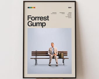 Forrest Gump Movie Poster, Retro Minimalist Movie Print