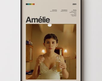 Póster de Amélie, Lámina de la película Amélie, Arte de pared de Amélie, Póster de película, Lámina de póster de Amélie, Póster retro de la película Amélie