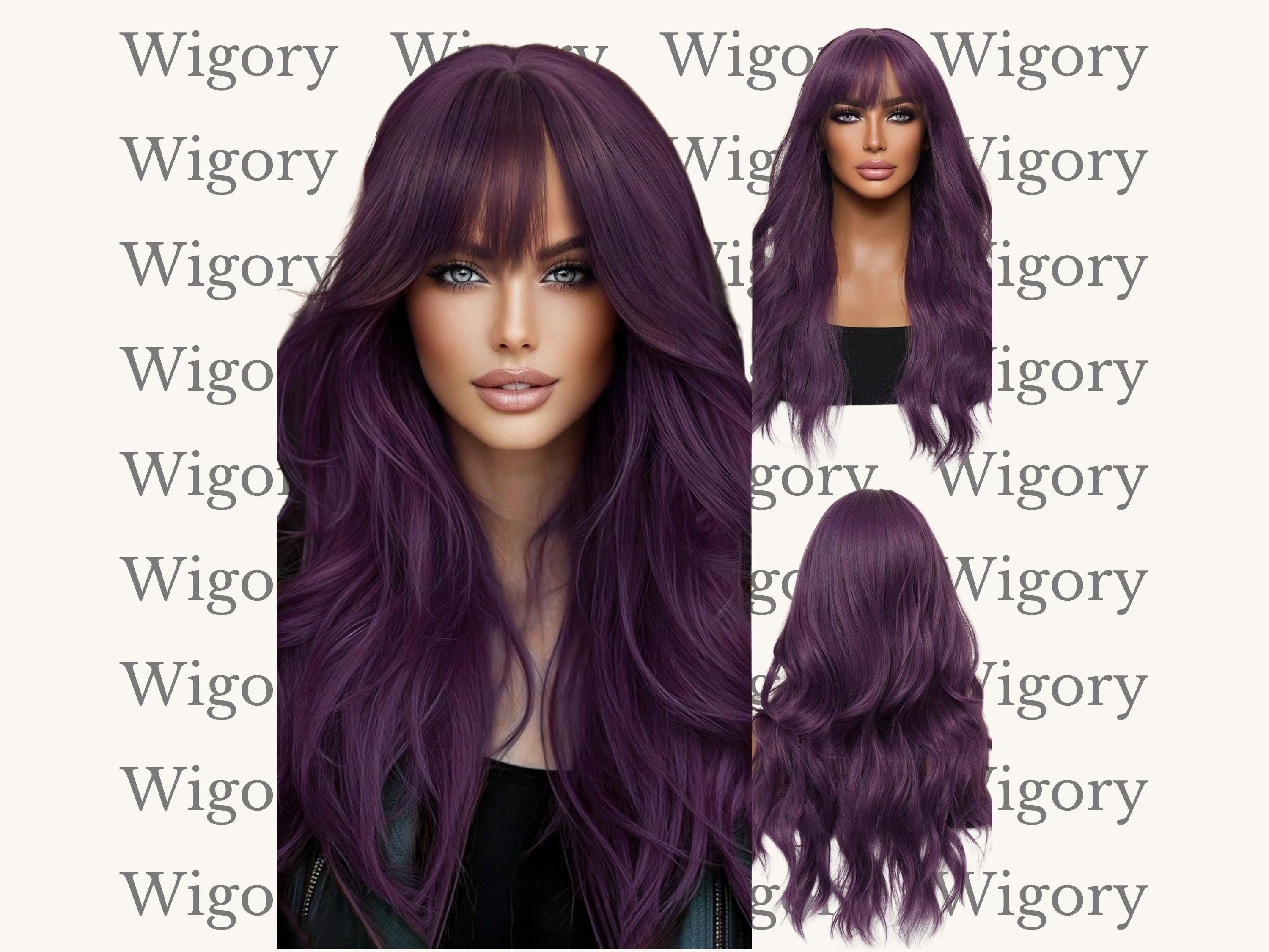 Parrucca Lunga Nera Resistente Al Calore 100% Premium Con Bang - Italia