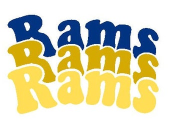 Rams Curved Bubble Letters / Groovy/ SVG File, Cut File