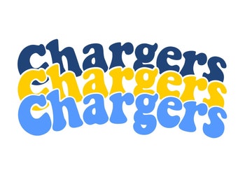 Chargers Bubble Curved / Groovy/ SVG File, Cut File