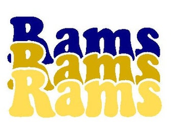 Rams Bubble Letters / Groovy/ SVG File, Cut File