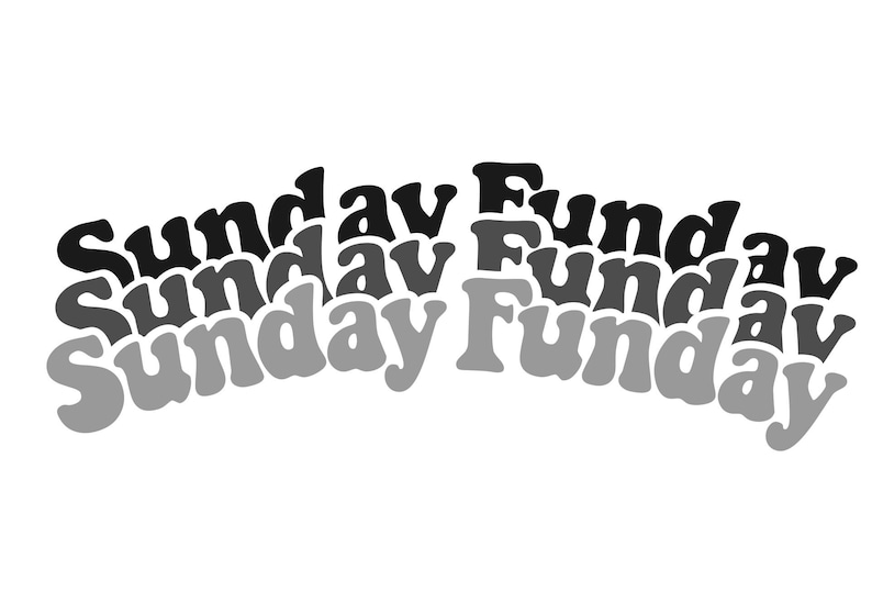 Sunday Funday Football Bubble Curved / Groovy / SVG File, Cut File - Etsy