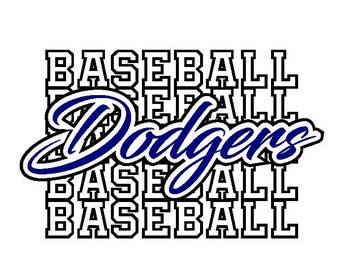 Dodgers Baseball Repeat, SVG File, Cut File, PNG