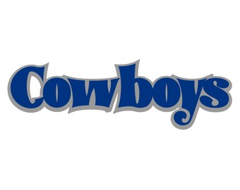 Cowboys Curved / Groovy/ SVG File, Cut File