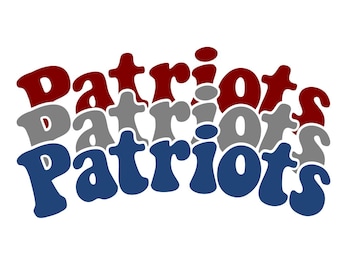 Patriots Bubble Curved / Groovy / SVG File, Cut File