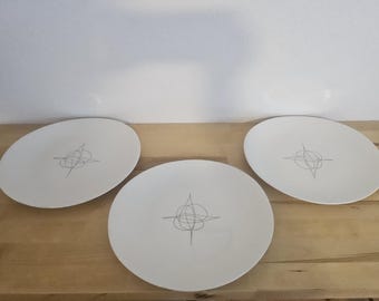 Eva Zeisel Hallcraft Century  Set of 3 Mid Century Modern Dinner Plates | Hall China