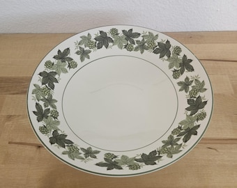 Taylor Smith & Taylor Greenbrier Serving Bowl Green Leaf Berry Pattern Vegetable Bowl Vintage 1970s