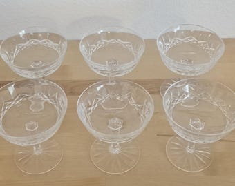 Waterford Crystal Champagne Coupes | Set of 6 | Signed Irish Crystal Stemware