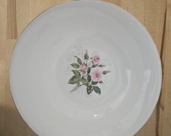 Set of 3 Vintage Swan Decorated Fine China Soup Serving Pink Rose Floral Japan