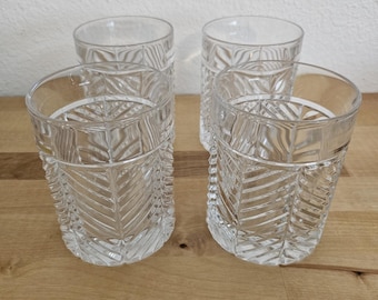Ralph Lauren Crystal Old Fashioned Glasses | Set of 4 Art | Barware Whiskey Herringbone Pattern Tumblers
