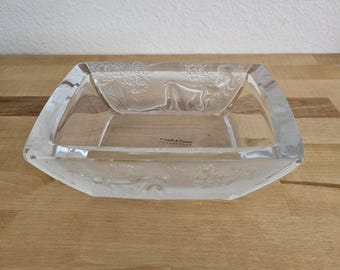 Cristalli di Firenze Crystal Vanity Tray | Frosted Art Nouveau Lady Italian Crystal Dresser Tray