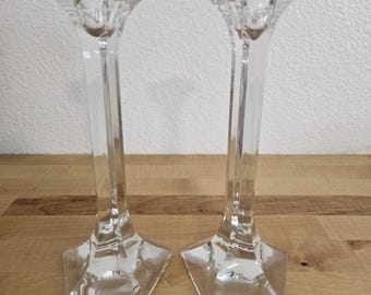 Vintage Lead Crystal Candlestick Holders Set of 2 with Maker's Mark