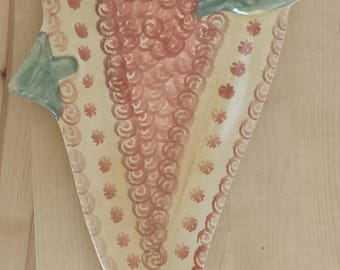 Vintage Italian Majolica Pepper Serving Tray Hand Painted Pottery Italy