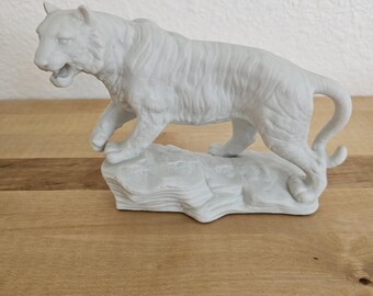 Vintage Bisque Porcelain Tiger Figurine