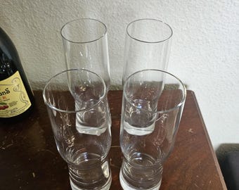 Set of 4 Lenox Clear Glass Pilsner Glasses – Tall Modern Barware