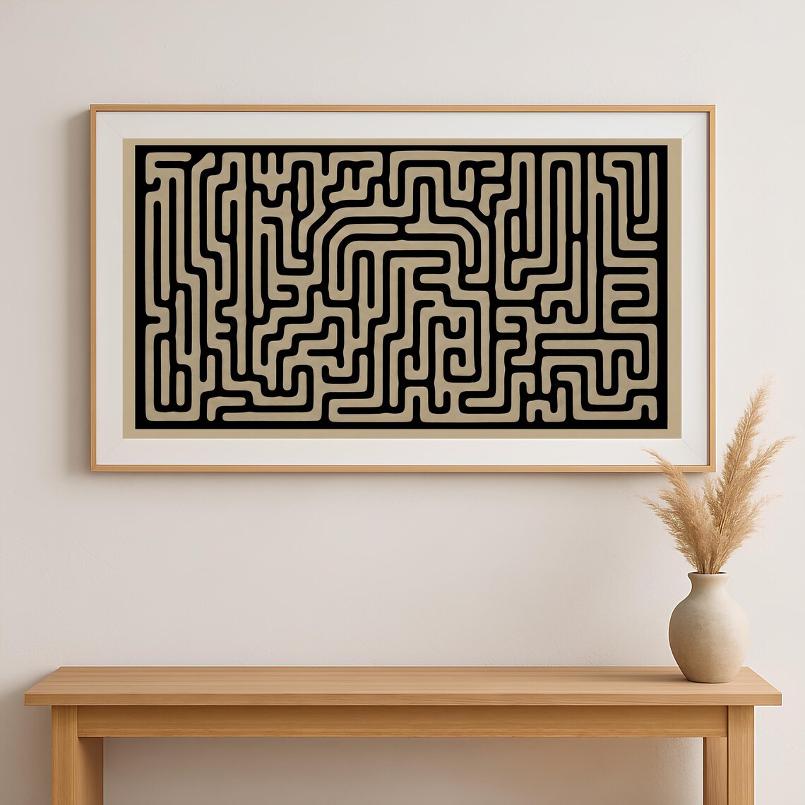 Abstract Maze shown in a room