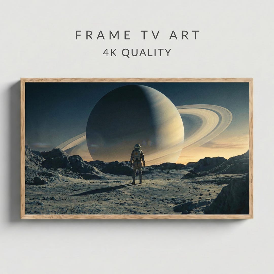 Space Frame TV Art, Cinematic Astronaut Landscape, Surreal Sci Fi ...