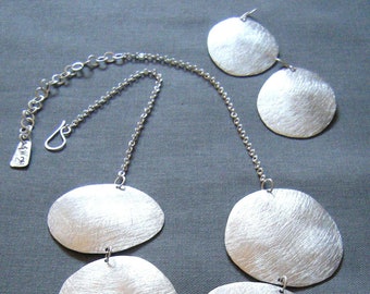 Earrings Only // Barcelonesa // Silver Statement// Hand Forged hammered silver aluminum