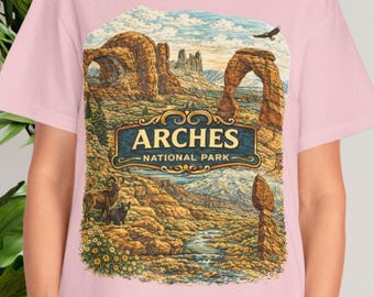 Arches National Park Shirt Vintage Desert Tee Gift for Hikers Travelers Scenic Adventure Style
