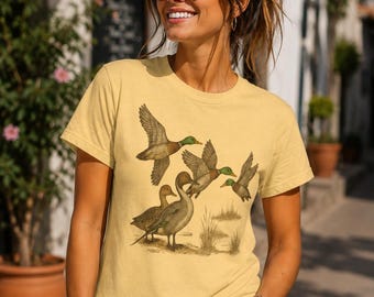Mallard Duck Shirt Vintage Waterfowl Tee Hunter Gift Nature Wildlife Graphic