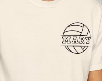 Comfort Colors Personalized Name Volleyball T-shirt, Custom Volleyball Team Shirt