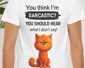 Camiseta con estampado de gato sarcástico y cita divertida, regalo para mujeres y amigas, estilo casual y humorístico.