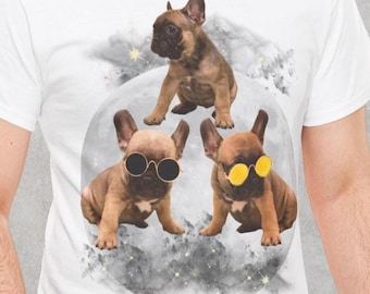French Bulldog Moon Shirt Funny Meme Graphic Tee Retro Dog Lover Gift Unisex Top
