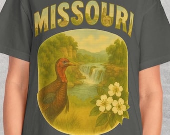 Missouri State T-shirt Vintage Duck Tee Naturälskare Gåva Sjö Resor Vilda Djur Grafisk