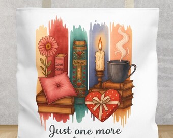 Borsa tote per amanti dei libri, regalo di lettura, illustrazione letteraria, comoda borsa in tela per topi di biblioteca