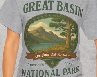 Camiseta del Parque Nacional Great Basin con paisaje de montaña de Nevada, regalo para senderismo y actividades al aire libre, estilo vintage.