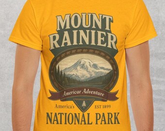 Mount Rainier National Park Shirt Vintage Mountain Tee Hikers Gift Washington Travel Outdoor Adventure